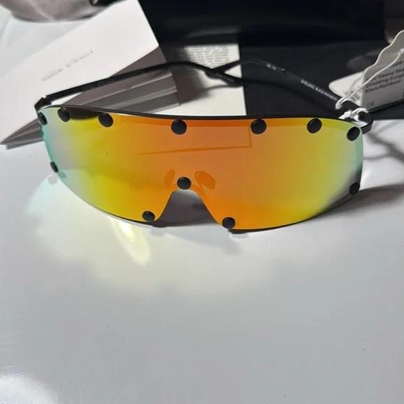 Rick Owens shielding sunglasses black rainbow NWT Rick Owens Sunglasses Shielding Black-Rainbow – Antidote  main image 2